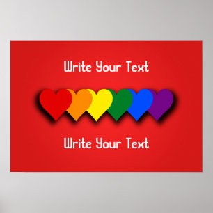 LGBT pride hearts Poster