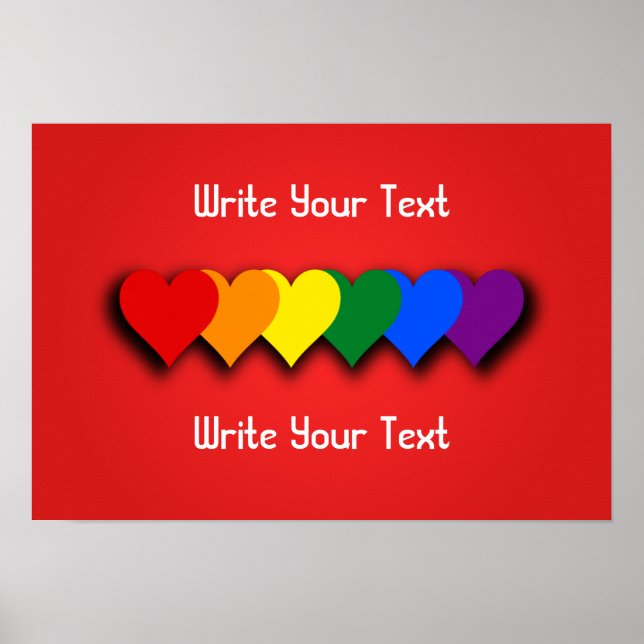 LGBT pride hearts Poster (Front)