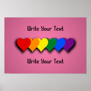 LGBT pride hearts Poster