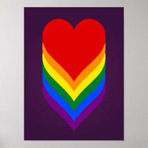 LGBT pride hearts poster