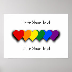 LGBT pride hearts Poster