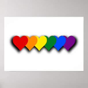 LGBT pride hearts Poster