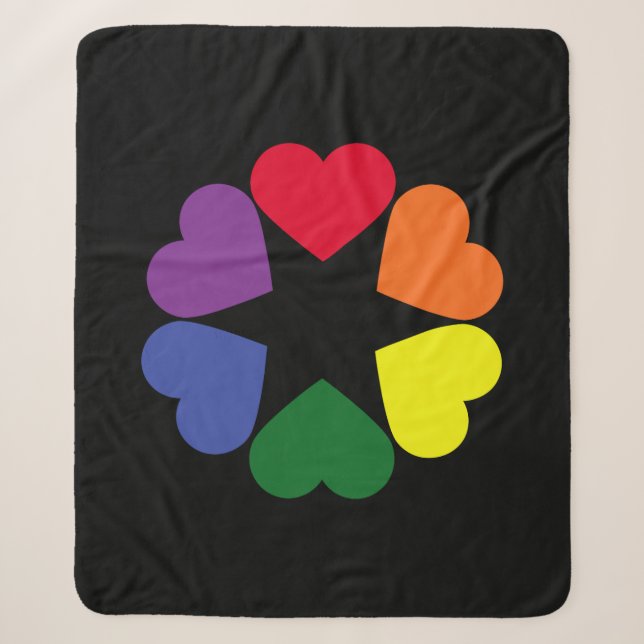 LGBT pride hearts Sherpa Blanket (Front)