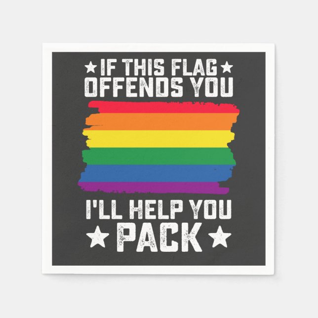 LGBT Pride If This Flag Offends You I'll Help You Napkin (Front)