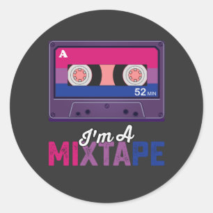 LGBT Pride Im A Mixtape Cassette Bi Classic Round Sticker