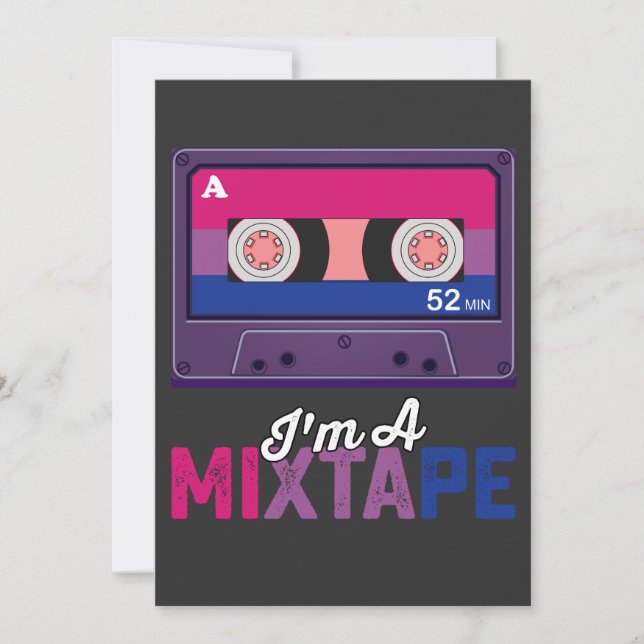 LGBT Pride Im A Mixtape Cassette Bi Invitation (Front)