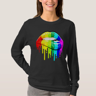 LGBT Pride LGBT Rainbow Lips Gay Homosexual Lesbia T-Shirt