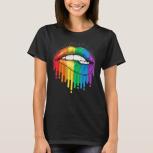 Lgbt Pride Lips Rainbow Gay Lesbian Bisexual Trans T-Shirt