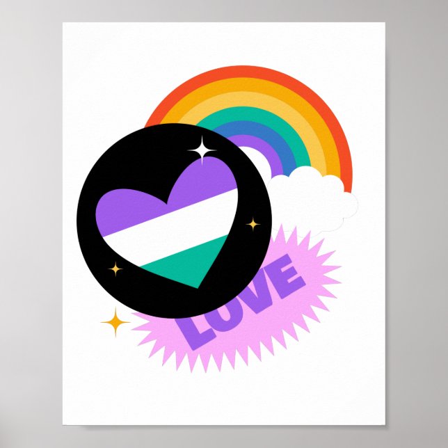 LGBT+Pride. Love. Heart rainbow. Poster (Front)