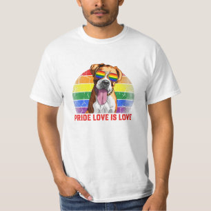 LGBT Pride Love Is Love Boxer Dog T-Shirt