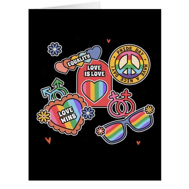 LGBT+pride. Love is love, equality, Pride day.card (Front)