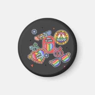 LGBT+pride. Love is love, equality, Pride day. Magnet