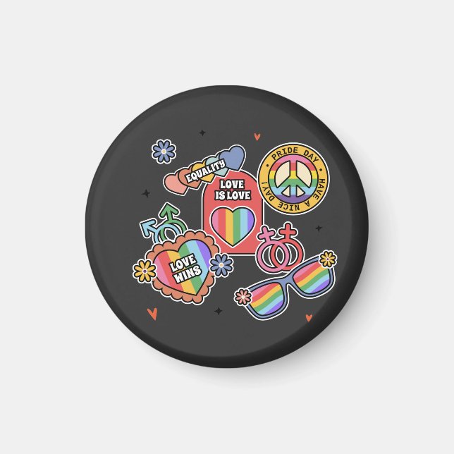 LGBT+pride. Love is love, equality, Pride day.    Magnet (Front)