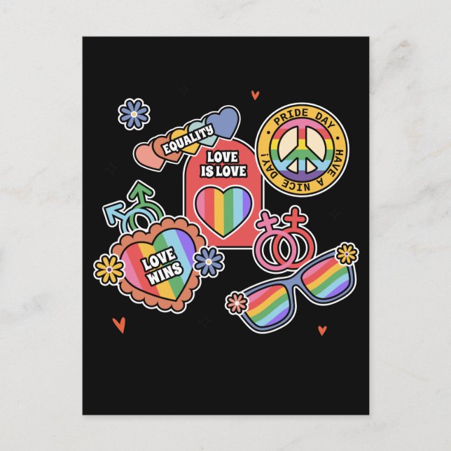LGBT+pride. Love is love, equality, Pride day.  Postcard (Front)