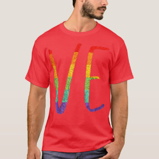 LGBT Pride Love  LO VE Lesbian Couple Matching Lov T-Shirt