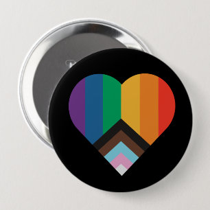 LGBT+pride love. Rainbow flag     Button