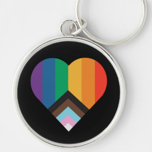 LGBT+pride love. Rainbow flag        Keychain