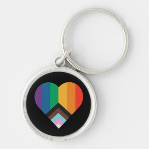 LGBT+pride love. Rainbow flag        Keychain