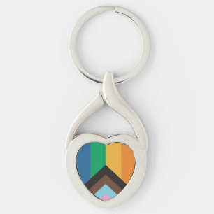 LGBT+pride love. Rainbow flag        Keychain