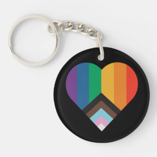 LGBT+pride love. Rainbow flag Keychain