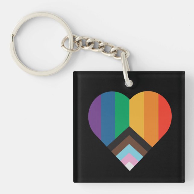 LGBT+pride love. Rainbow flag        Keychain (Front)