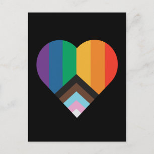 LGBT+pride love. Rainbow flag   Postcard