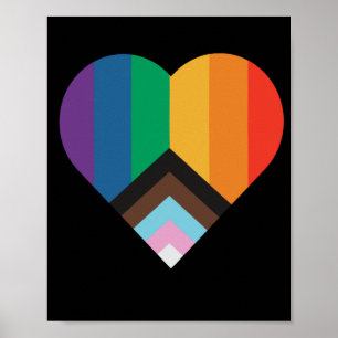 LGBT+pride love. Rainbow flag  Poster