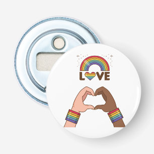 LGBT+Pride. Love rainbow. Heart.  Bottle Opener