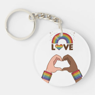 LGBT+Pride. Love rainbow. Heart. Keychain