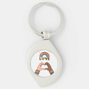 LGBT+Pride. Love rainbow. Heart. Keychain
