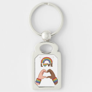 LGBT+Pride. Love rainbow. Heart. Keychain