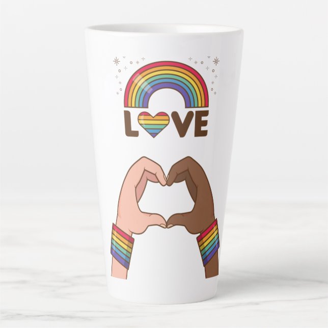 LGBT+Pride. Love rainbow. Heart.   Latte Mug (Front)