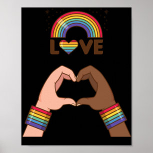 LGBT+Pride. Love rainbow. Heart. Poster