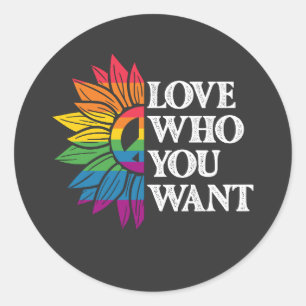 LGBT Pride Love Who You Want Gay Lesbian Classic Round Sticker