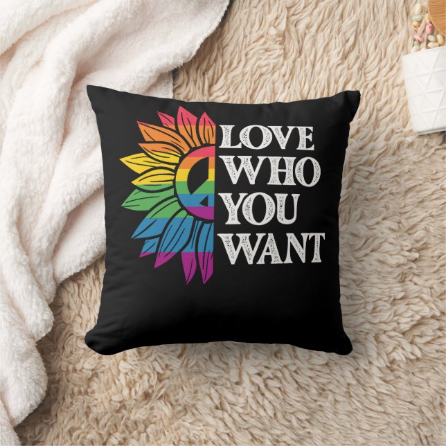 LGBT Pride Love Who You Want Gay Lesbian Cushion (Blanket)