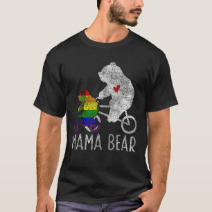 LGBT Pride Mama Bear Rainbow Mum Support Mother Bi T-Shirt