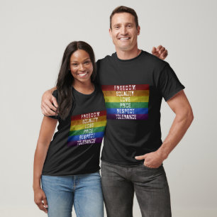 LGBT Pride Modern Rainbow Stripes Flag T-Shirt