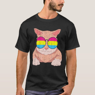 Lgbt Pride Month  Cat Sunglasses Pan Flag Pansexua T-Shirt