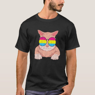 Lgbt Pride Month Cat Sunglasses Pan Flag Pansexua T-Shirt