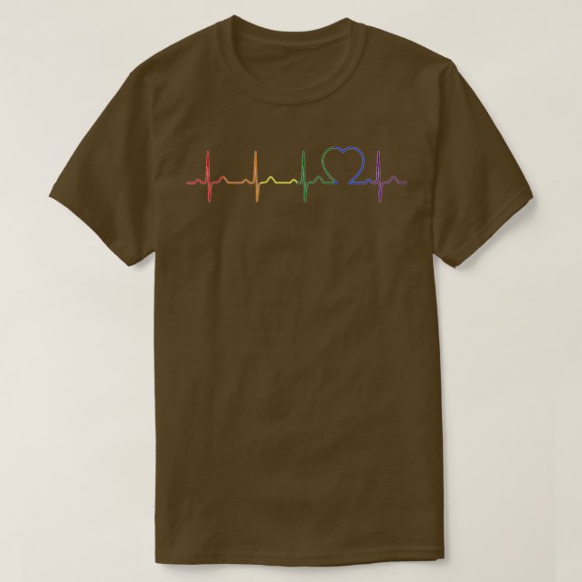 Lgbt Pride Month Heartbeat Gay Pride Equality T-Shirt (Design Front)