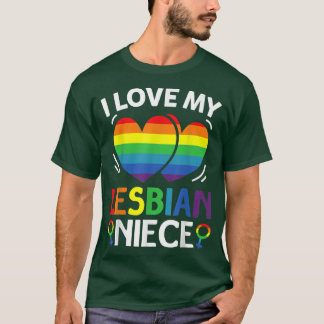 Lgbt Pride Month I Love Lesbian Niece Heart Design T-Shirt