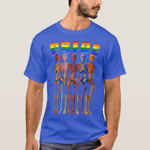 LGBT Pride Month Skeleton Rainbow Say Gay Ally T-Shirt