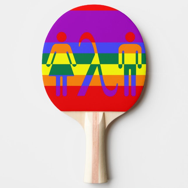 LGBT Pride Party Games Ping Pong Paddle (Front)
