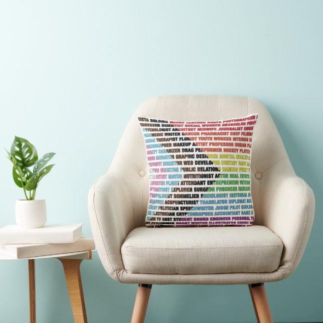 LGBT Pride Professions Word Cloud White Cushion (Chair)