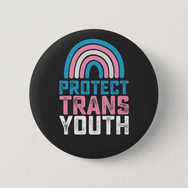 LGBT Pride Protect Trans Transgender Youth Kids 6 Cm Round Badge (Front)
