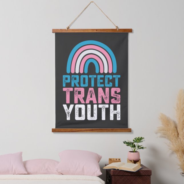LGBT Pride Protect Trans Transgender Youth Kids Hanging Tapestry (Bedroom)