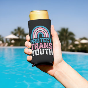 LGBT Pride Protect Trans Transgender Youth Kids Seltzer Can Cooler