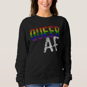 Lgbt Pride Queer Af Gay Lesbian Support Equal Rain Sweatshirt