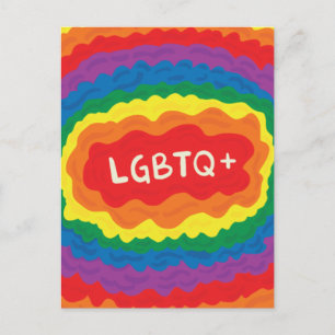 LGBT+pride. queer , rainbow colour.   Postcard