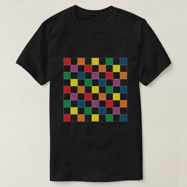 LGBT Pride Rainbow Chequered Board T-Shirt (Design Front)